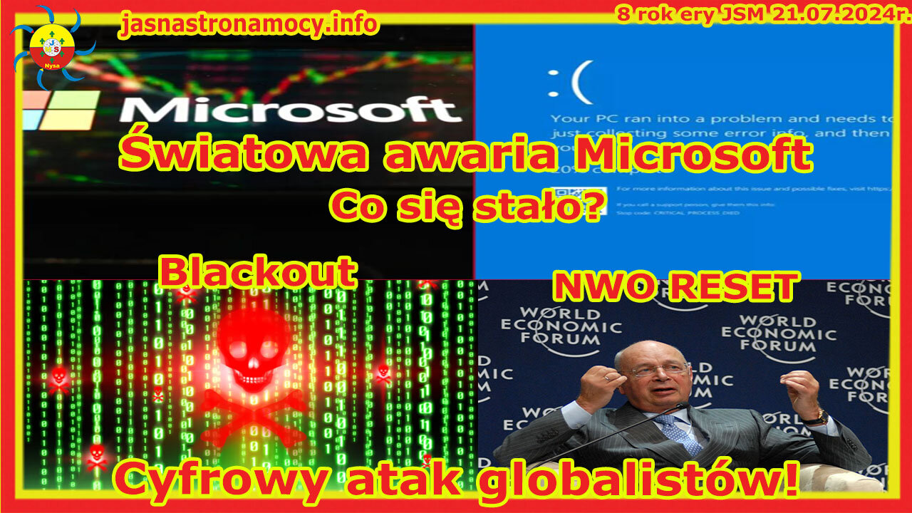 Światowa awaria Microsoft Blackout Cyfrowy atak globalistów NWO RESET