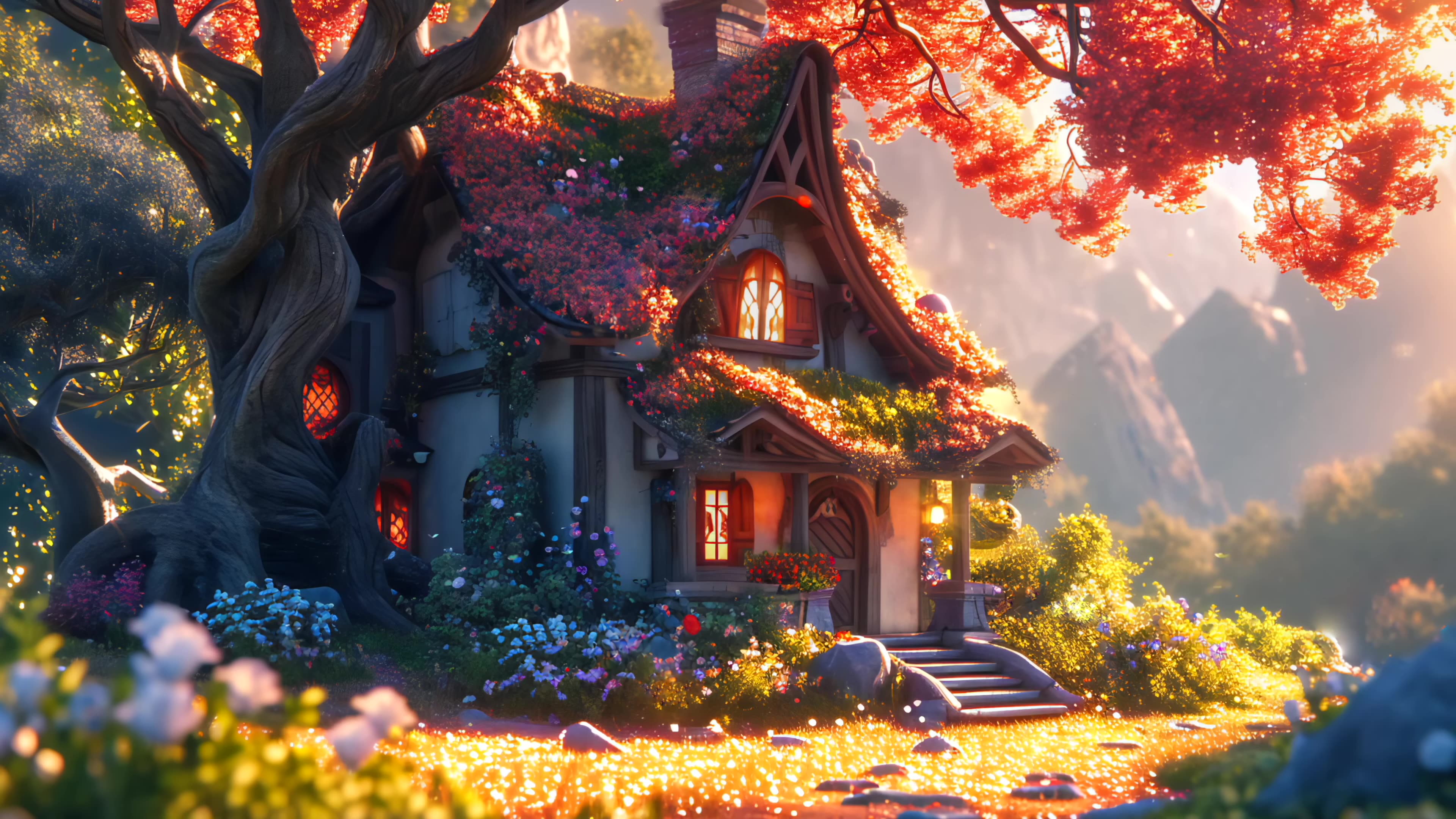 Enchanted Cozy Fairy Forest Ambience Magical Cottage Nature Fantasy