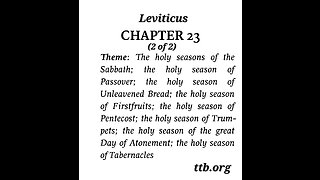 Leviticus Chapter 23 (Bible Study) (2 of 2)