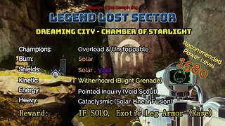 Destiny 2 Legend Lost Sector: Dreaming City - Chamber of Starlight on my Warlock 1-28-23