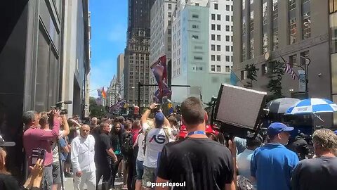 Large crowd outside Trump Tower to show their support for President Donald J. Trump !!!