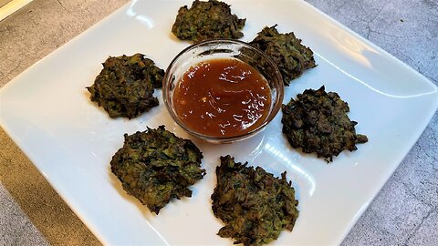 Air Fryer Palak Pakoda Recipe I पालक पकौड़ा रेसिपी I Air Fryer Spinach Fritters I India On A Plate