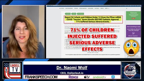 DR NAOMI WOLF - CHILDREN WERE INJECTED 7 MONTHS BEFORE PEDIATRIC APPROVAL!!