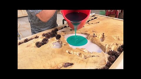 The Unique Combination Of Wood And Epoxy Glue __ The Most Gorgeous Table Ever By A Skilled Carpenter