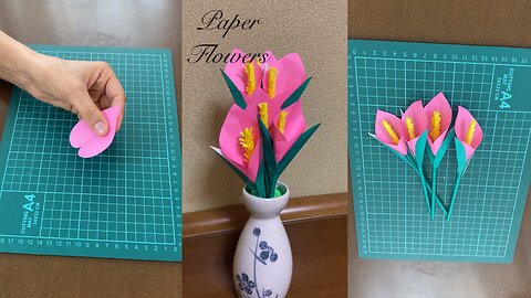 Paper flowers lily . How to pa lily flowers .