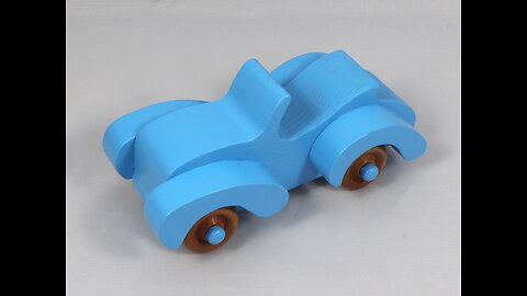 Handmade Wood Toy Car Baby Blue Fat Fendered Freaky Ford 1394506328