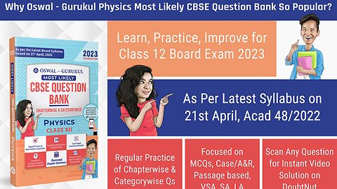 Oswal - Gurukul Most Likely CBSE Question Bank for Class 12 Exam 2023| Chapterwise & Categorywise, N