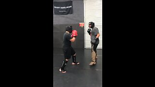 Some light kickboxing sparring