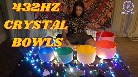 432Hz Crystal Bowls - 44 Minutes of Calming & Soothing Crystal Singing Bowls - Sound Bath