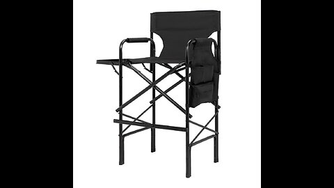 EVER ADVANCED Lightweight Folding Directors Chairs Outdoor, Aluminum Camping Chair with Side Ta...