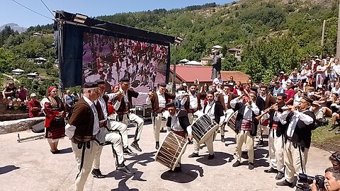 Macedonian male dance TEŠKOTO during the traditional wedding in GALIČNIK, MACEDONIA🇲🇰 17 July 2022