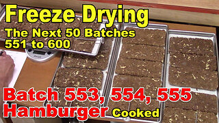 Freeze Drying - The Next 50 Batches - 553, 554, 555 - Hamburger Cooked with some Onions & Vegetables