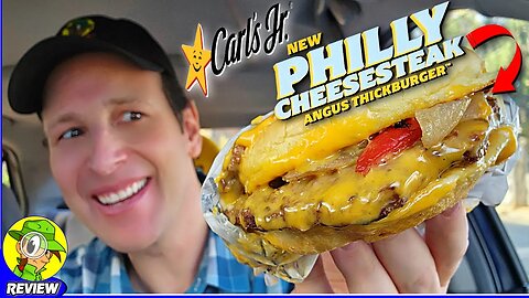 Carl's Jr.® PHILLY CHEESESTEAK ANGUS THICKBURGER™ Review ⭐🧀🥩🍔 ⎮ Peep THIS Out! 🕵️‍♂️