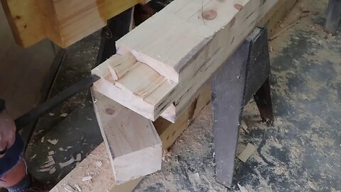 My Timber Frame Shop: White Pine Post Joinery And Fixing A Mistake