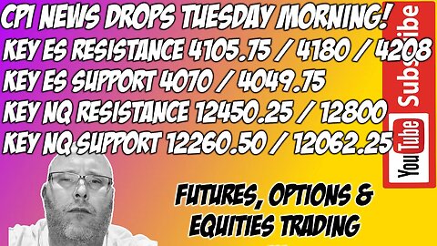 CPI News Tuesday - ES E mini S&P500 NQ NASDAQ 100 Premarket Trade Plan - The Pit Futures Trading