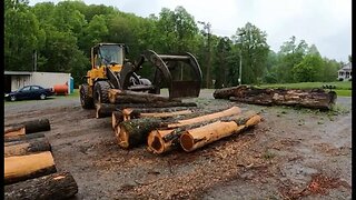 Watching The Big Boys Work: Hauling Logs & Building Walls