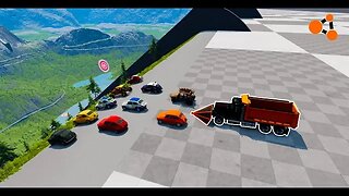 Cars VS Truck on Extreme Downhill - BeamNG drive crashes