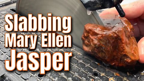 Cutting OPEN Ancient Fossils | Slabbing Mary Ellen Jasper w/ Lapidary Saw
