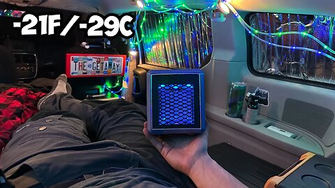 Car Camping in -21 degrees with Small Heater 🥶 Extreme Cold Winter Van Camping