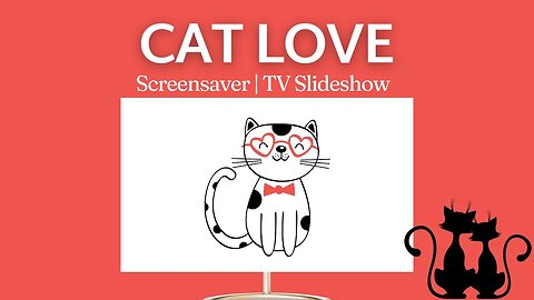 Valentine Cat Drawing 😻❤️ Screensaver Love is in the Air @tvasart #ValentinesCats #lovecats #art