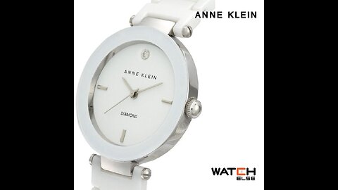 Anne Klein Women's AK1019WTWT Diamond-Accented Watch with Ceramic Bracelet