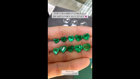 Loose fine quality Colombian emerald unset heart shape gemstones for valentines May baby gifts