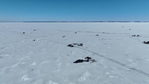 Lake Winnebago ice mostly safe for sturgeon spearing.