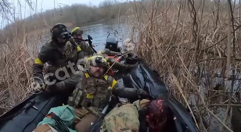 UA troops tried to cross the Dnieper river but was met with accurate fire, one got shot in the head