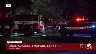 Emergency crews respond to underground propane tank fire in Jupiter Farms