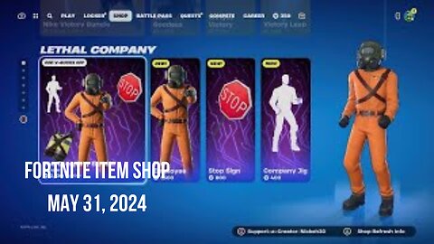 Fortnite Item Shop|May 31, 2024(*New* Lethal Company Bundle & Smooth Slide)