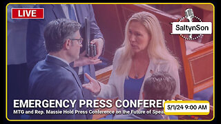 LIVE: Press Conference: MTG and Rep. Massie Hold Press Conference on Speaker Johnson - 5/1/24