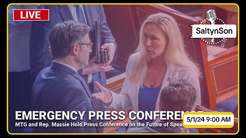 LIVE: Press Conference: MTG and Rep. Massie Hold Press Conference on Speaker Johnson - 5/1/24