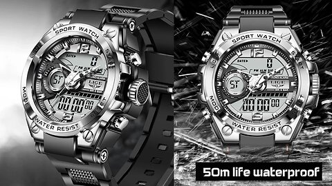 LIGE Digital Men's Military Watch - Stylish and Functional!