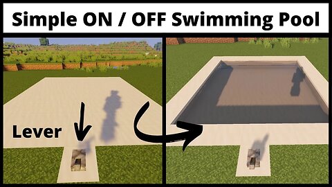 How to make Hidden Swimming Pool in Minecraft || Easy On/Off pool || Tutorial