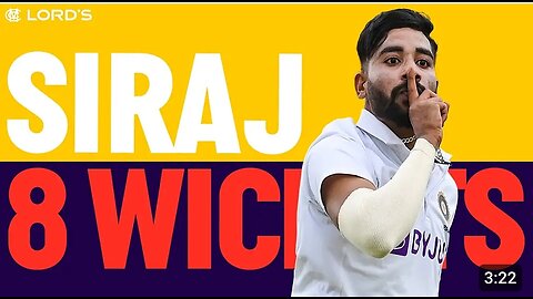 Mohammed Siraj Rips through England | 8 wickets in the match at Lords | England v India 2021