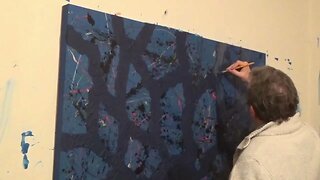 Painting the All Purpose Filler on canvas