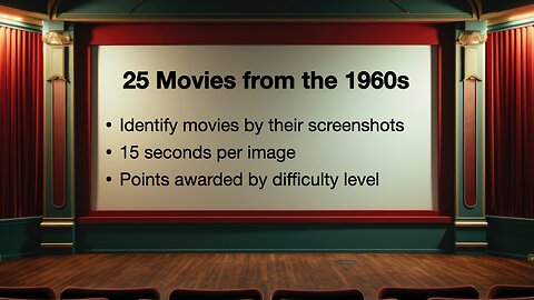 Guess 25 Movies From Their Screenshots: 1960s