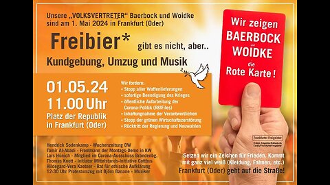 01.05.2024 Demo in Frankfurt /Oder - Wir zeigen Baerbock und Woidke die Rote Karte - Brandenburg