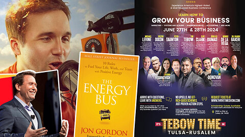 The Energy Bus | 10 Rules to Fuel Your Life, Work & Team with Positive Energy + Celebrating the 20X Growth of White Glove Auto + Tim Tebow Joins Clay Clark's 2-Day Interactive Business Workshop + 46 Tickets Remain