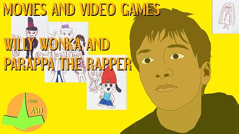 qc 003 - Drawing Inspired by Movies and Video Games. Some Willie Wonka and Parappa the Rapper.