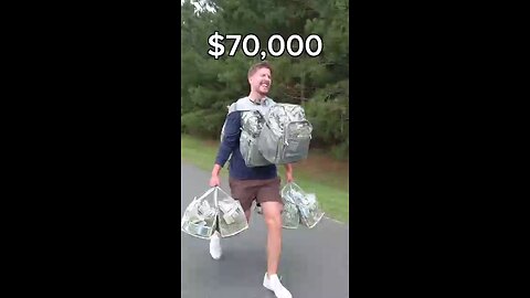 Mr beast sprinting with money and more money 🤑