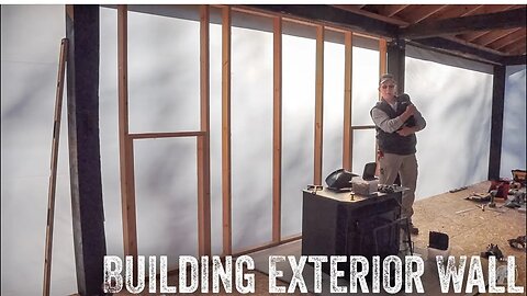 S2 EP70 | TIMBER FRAME CABIN | WOODWORK | BUILDING EXTERIOR WALLS & FLUE PORT