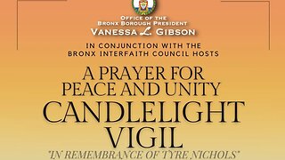 A prayer for peace& unity candlelight vigil in Remembrance of #tyrenichols Bronx Borough Hall 2/1/23