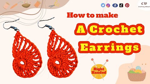 How To Make A Crochet Leaf Earrings ( Right Handed )