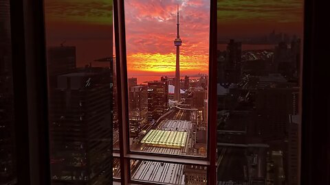 Sunset in Toronto over the CN Tower...