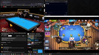 just chatting while playing poker and watching pool