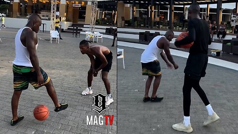 DaBaby Breaks Out The "Griddy Dance" After Hitting Game Winning Shot In Jamaica! 🏀