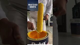 Scraping the paint off a roller #shorts #painting #satisfying #paint