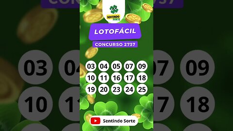 🍀 Resultado LOTOFACIL 2737 | Sentindo Sorte #shorts