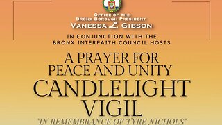 A prayer for peace& unity candlelight vigil in Remembrance of #tyrenichols Bronx Borough Hall 2/1/23